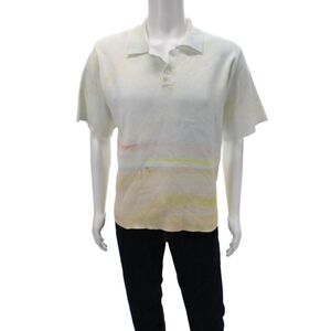 Krost Mens Polo Multicolor Graphic Cotton Short Sleeve Size L